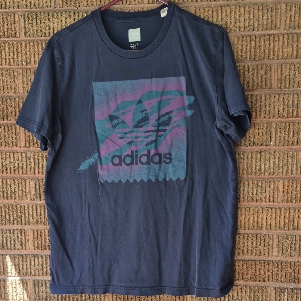 Adidas Blue Tee with Graphic Logo